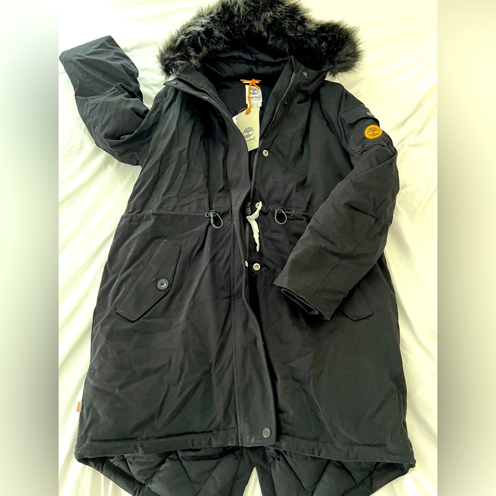 Timberland Women’s Sherpa Lined Hooded Parka Black, Medium